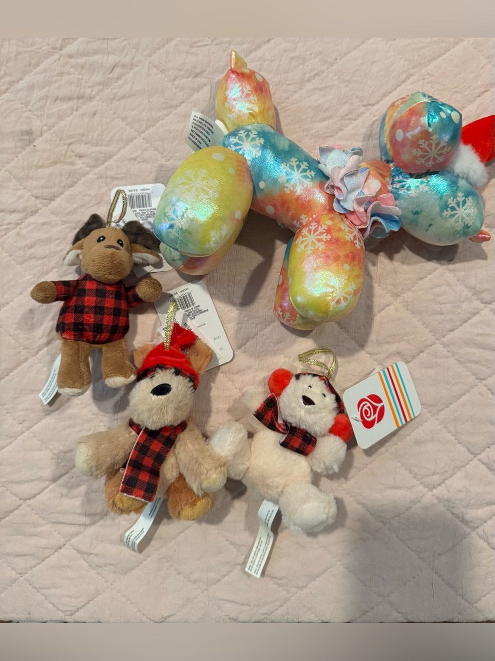 Set of 4 Christmas stuffed animals NWT